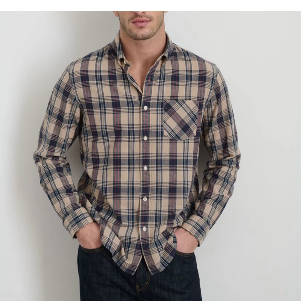 NWOT Alex Mill Classic Mill Shirt Madras Plaid Red/Navy XL